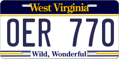 WV license plate OER770