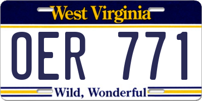 WV license plate OER771