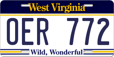 WV license plate OER772