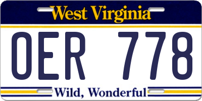 WV license plate OER778