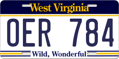 WV license plate OER784