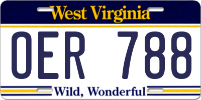 WV license plate OER788