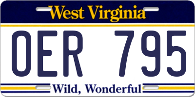 WV license plate OER795