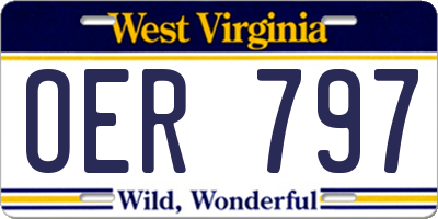 WV license plate OER797