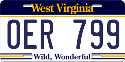 WV license plate OER799