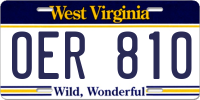 WV license plate OER810