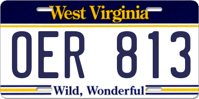 WV license plate OER813
