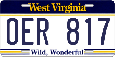 WV license plate OER817