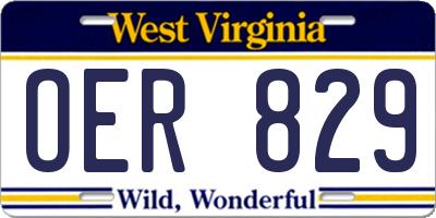 WV license plate OER829
