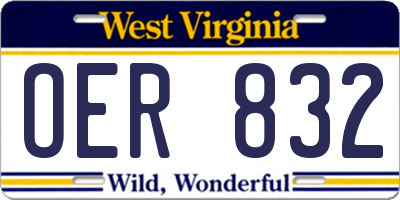 WV license plate OER832