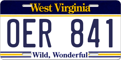 WV license plate OER841