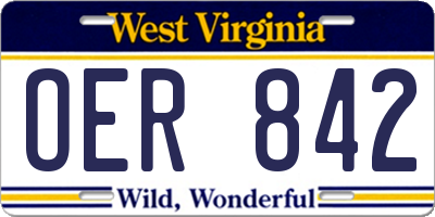 WV license plate OER842