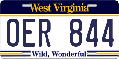 WV license plate OER844