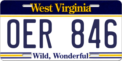 WV license plate OER846