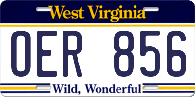 WV license plate OER856