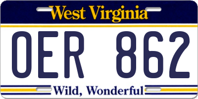 WV license plate OER862
