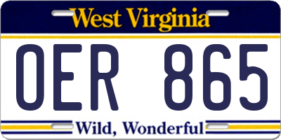 WV license plate OER865