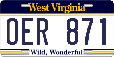 WV license plate OER871