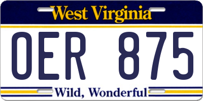 WV license plate OER875