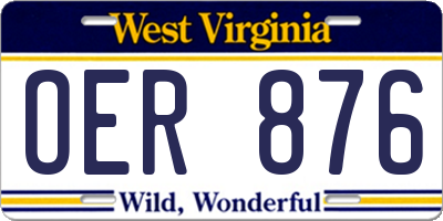 WV license plate OER876