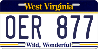 WV license plate OER877