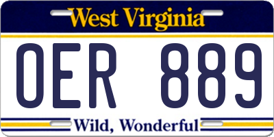 WV license plate OER889