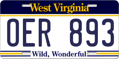 WV license plate OER893