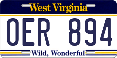 WV license plate OER894