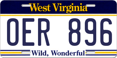 WV license plate OER896