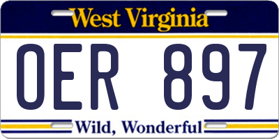 WV license plate OER897