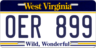 WV license plate OER899