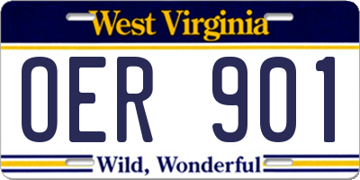 WV license plate OER901
