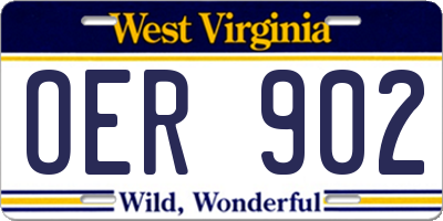 WV license plate OER902