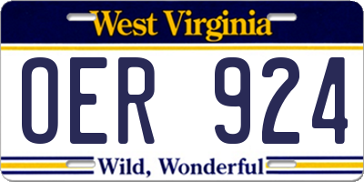 WV license plate OER924