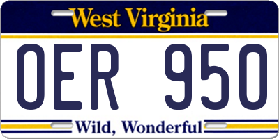 WV license plate OER950