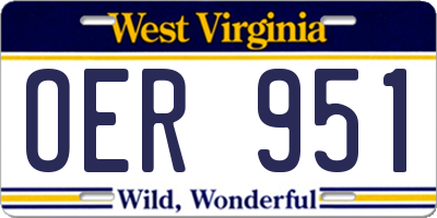WV license plate OER951