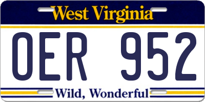 WV license plate OER952