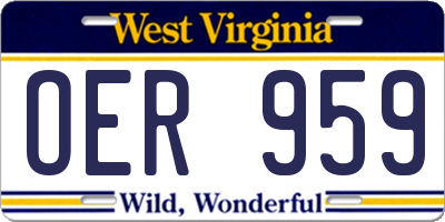 WV license plate OER959