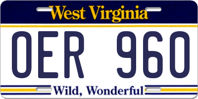 WV license plate OER960