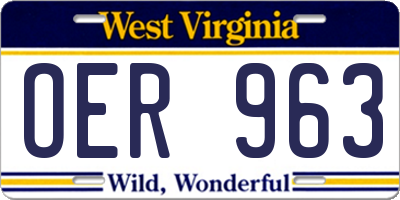 WV license plate OER963