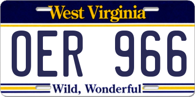 WV license plate OER966