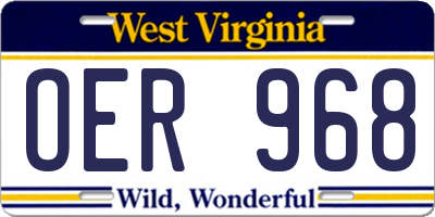 WV license plate OER968