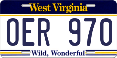 WV license plate OER970