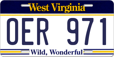 WV license plate OER971
