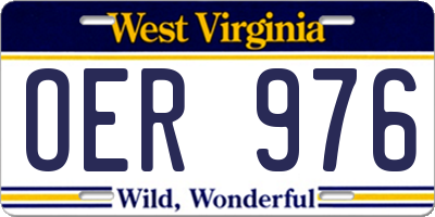 WV license plate OER976