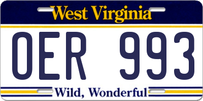 WV license plate OER993