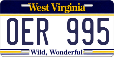 WV license plate OER995