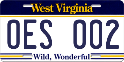 WV license plate OES002