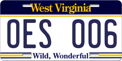 WV license plate OES006
