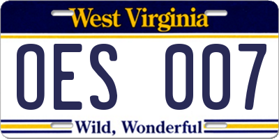 WV license plate OES007